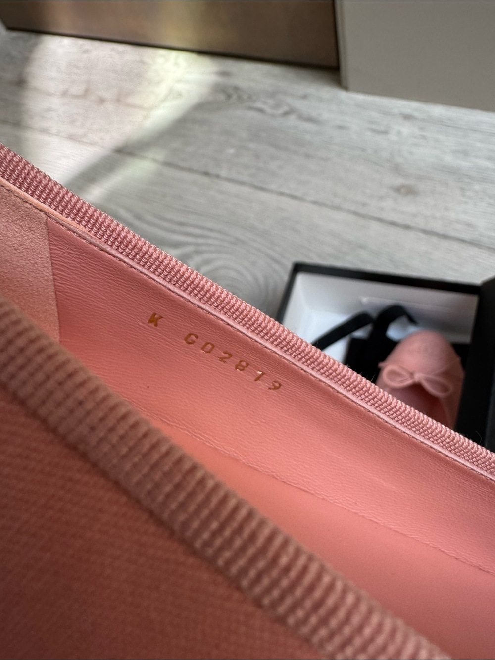 NWT CHANEL Coral Pink Canvas Ballet Flats with Bow - Picture 8 of 9